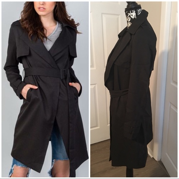 Black Trench Jacket - Picture 3 of 5